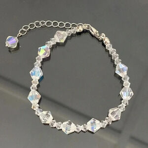 Aurora Borealis Conical Crystal Bead Bracelet